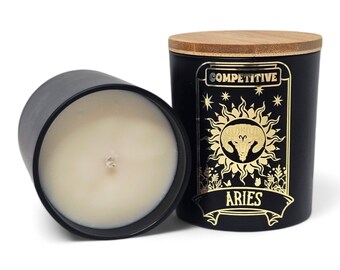 Aries Custom Scented Candle | 100% Soy | Vegan | Zodiac | Candles | Art Prints | Occult | Astrology | Handmade
