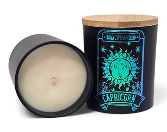 Capricorn Custom Scented Candle | 100% Soy | Vegan | Zodiac | Candles | Art Prints | Occult | Astrology | Handmade
