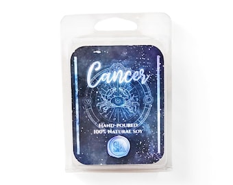 Cancer Custom Scented Wax Melts | 100% Soy | Vegan | Zodiac | Candles | Art Prints | Occult | Astrology | Handmade