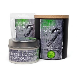 In Space, No One Can Hear You Scream Scented Candle | Barbecue Smoke | Alien | 100% Soy | Movies | Party Favors | Cruelty-Free | Horror