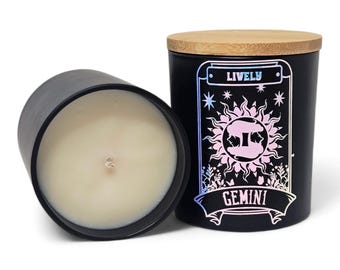 Gemini Custom Scented Candle | 100% Soy | Vegan | Zodiac | Candles | Art Prints | Occult | Astrology | Handmade