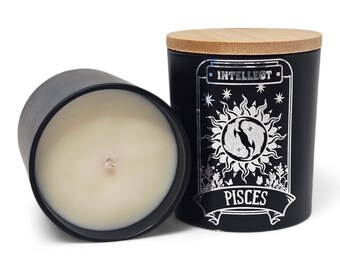 Pisces Custom Scented Candle | 100% Soy | Vegan | Zodiac | Candles | Art Prints | Occult | Astrology | Handmade