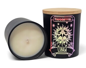 Libra Custom Scented Candle | 100% Soy | Vegan | Zodiac | Candles | Art Prints | Occult | Astrology | Handmade