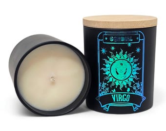 Virgo Custom Scented Candle | 100% Soy | Vegan | Zodiac | Candles | Art Prints | Occult | Astrology | Handmade