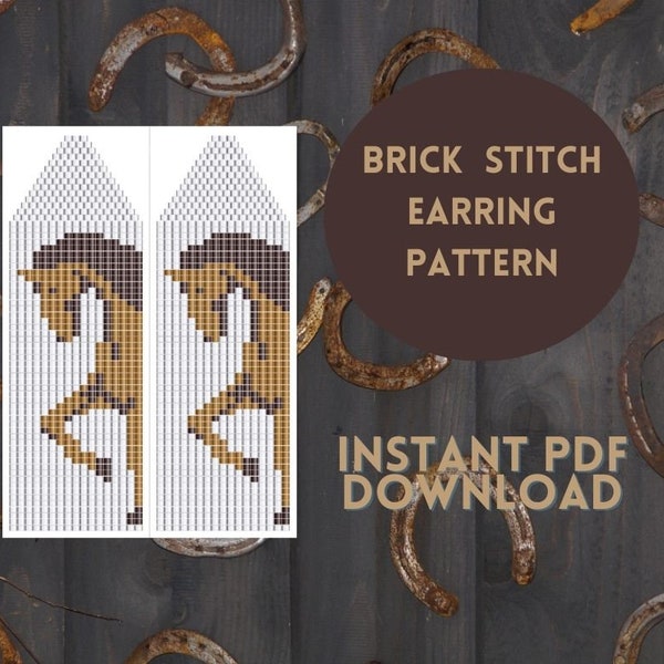 Seed Bead Fringe Earring Pattern - Horse