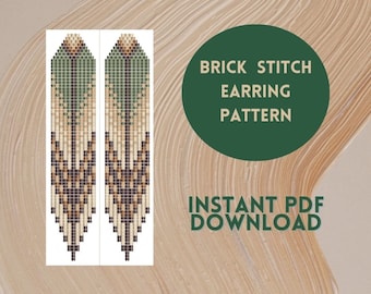 Seed Bead Fringe Earring Pattern - Brick Stitch