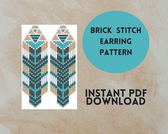 Seed Bead Fringe Earring Pattern - Brick Stitch