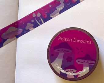 Poison Mushroom Purple Foil Washi Tape