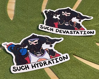 SUCH DEVASTATION/HYDRATION 3” stickers