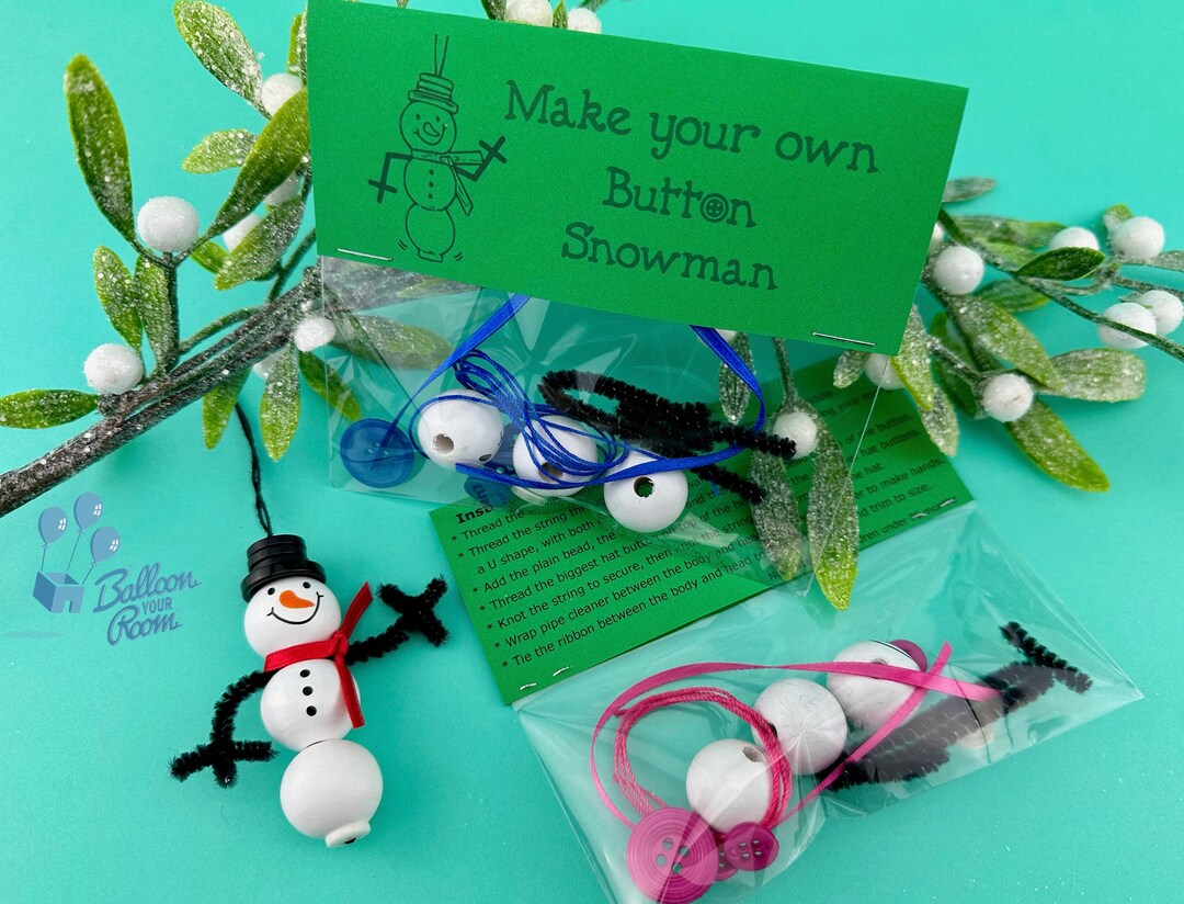 Make Your Own Button Snowman Kit Christmas Tree Decoration Christmas