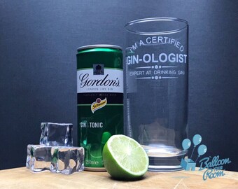 I’m A Certified Gin-Ologist (Expert At Drinking Gin) Engraved Hi-Ball Gin Glass
