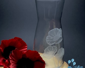 Poppy Engraved Vase