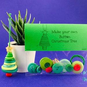 Maak je eigen knoopkerstboomkit - kerstboomversiering - cadeau kerstleraar - kratactiviteit kerstavond - kerstavond