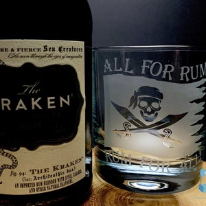 All For Rum Rum For All - Engraved Low-Ball Glass - Rum Glass