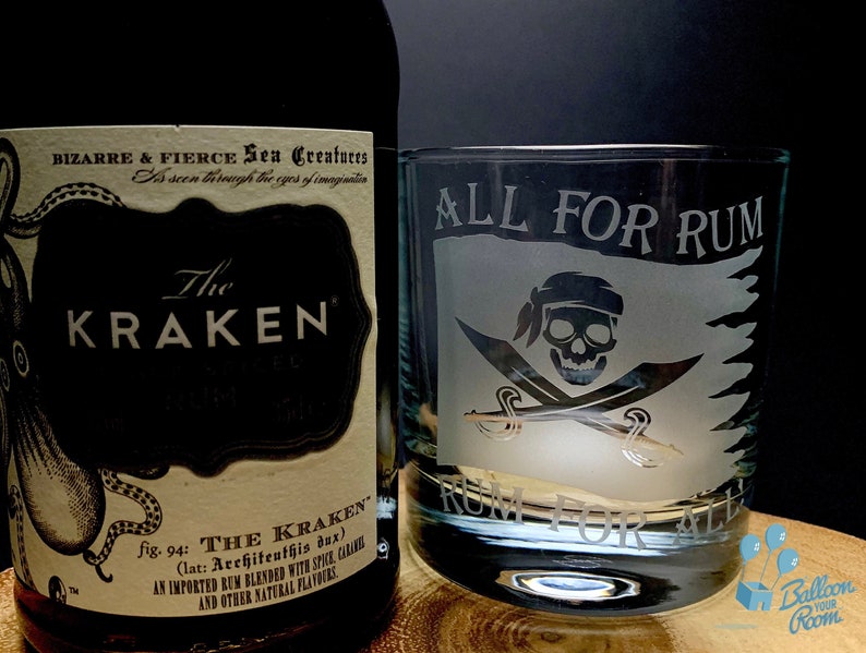 All for Rum Rum for All Engraved Lowball Glass Rum Glass Etsy UK