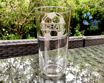 Personalised Football Pint Glass - Engraved Pint Glasses