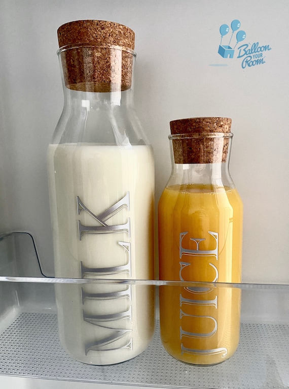 Glass milk cheap storage bottles