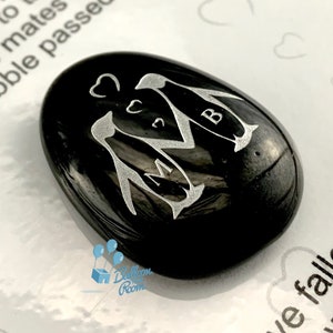 Engraved Penguin Pebble - Personalised With Initials - Keepsake Pebble