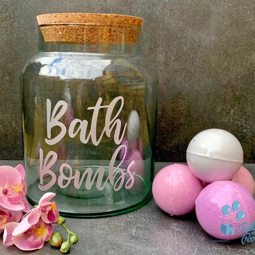 Engraved 5 Litre Bath Bomb Storage Jar With Cork Lid Etsy