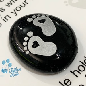 Engraved Footprints Pocket Pebble - In Loving Memory - Memorial Keepsake Pebble