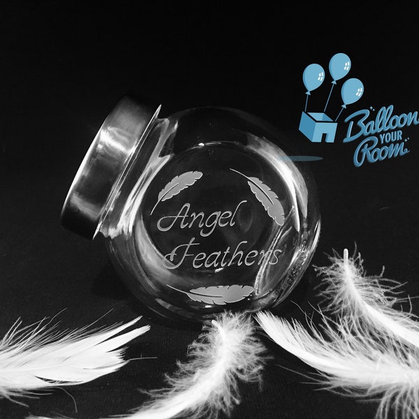 Angel Feathers - Engraved Jar