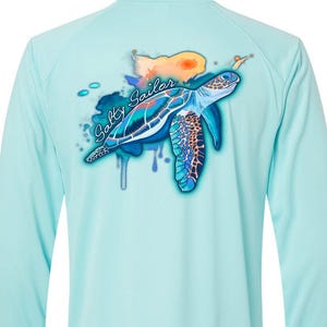 Sea Turtle Performance Shirt – Salty Sailor 50 UPF Long Sleeve | Coastal Ocean Lover Sun Protection Fishing & Boating Tee