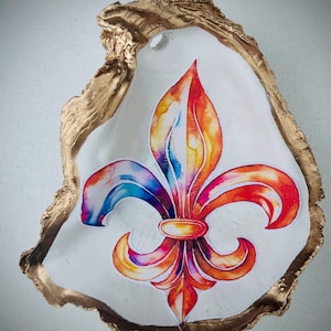 Fleur de Lis Oyster Shell Ornament