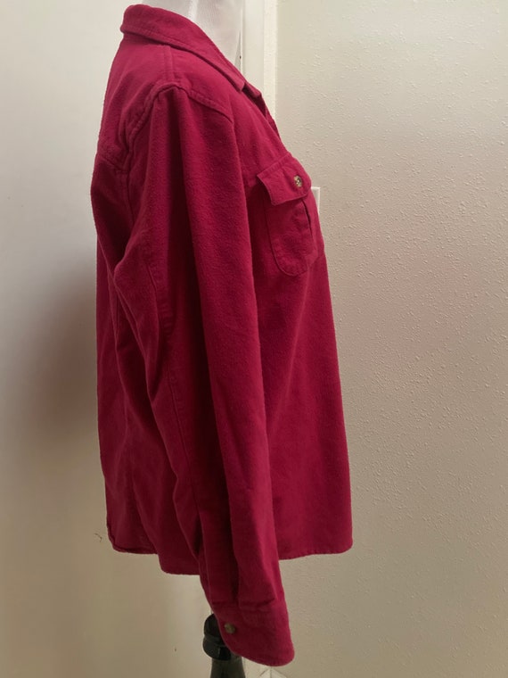 LL Bean Flannel Shirt - fuchsia, Womens Small - image 3