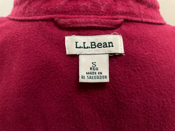 LL Bean Flannel Shirt - fuchsia, Womens Small - image 4