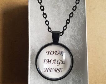 Custom Photo pendant Necklace- image chain