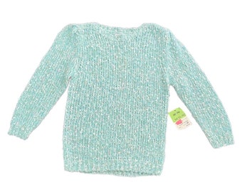 Vintage Deadstock Seafoam Green Boatneck Sweater | Size Medium