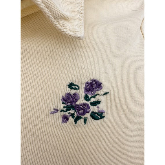 VTG 90s Butter Yellow Polo with Embroidered  Purp… - image 3