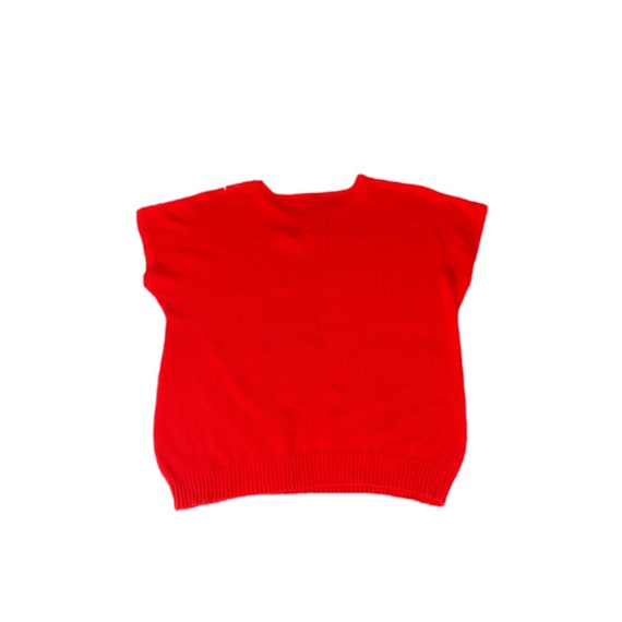 Vintage Red Bedazzled Petite Short Sleeve Sweater… - image 5