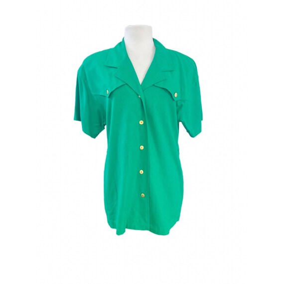 90s Green Liz Claiborne Sport Button Up Belted To… - image 3