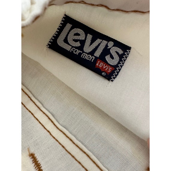 Vintage 70s Orange Label Levi’s 547 White Canvas … - image 3