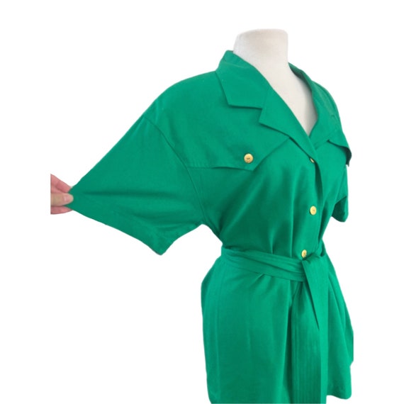 90s Green Liz Claiborne Sport Button Up Belted To… - image 6