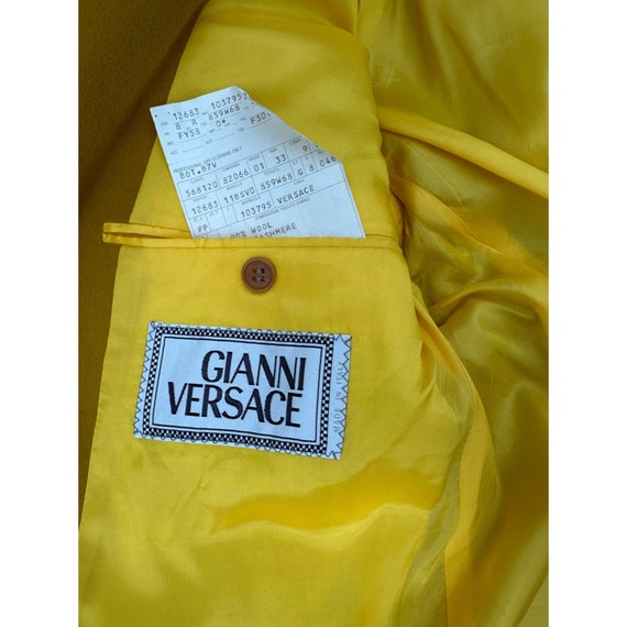 Vintage Rare Gianni Versace Mustard Yellow Cashme… - image 3