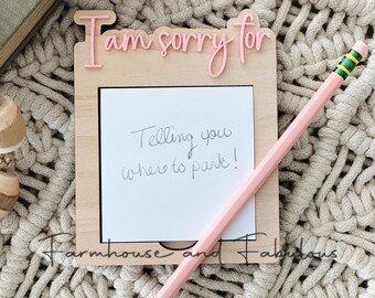 Sorry Sticky Note Holder SVG, Glowforge Laser File, Funny Valentine Gift for Him, Gift for Her, Funny Wedding Gift, Apology Gift, Sorry Card