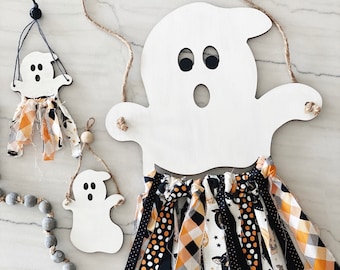 Macrame Laser File, Rag Tie Ghost Laser File, Ghost Banner, Halloween Ornament SVG, Glowforge File, Laser File, Ghost SVG File, Boho Ghost