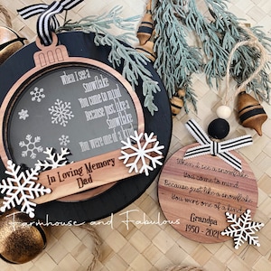 Memorial Ornament SVG, Remembrance Ornament, Memorial Christmas Ornament SVG, Sympathy Ornament File, Laser File, Glowforge SVG File