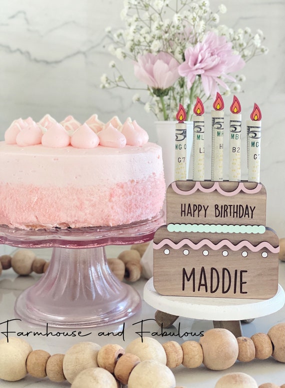 Birthday Cake Money Holder SVG File, Birthday Gift, Personalized Birthday Gift, Birthday Cake SVG, Laser File, Glowforge SVG File, Cupcake