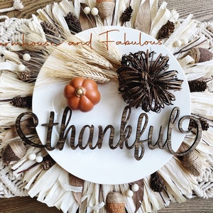 Thanksgiving Plate Words SVG File, Laser Cut File, Glowforge File, Fall Decor, Wood Words, Fall SVG, Thanksgiving SVG