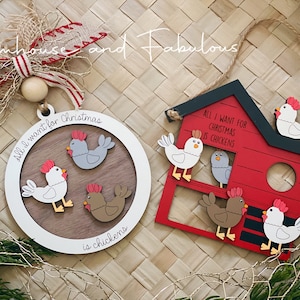 Christmas Ornament SVG, Chicken Ornament, Christmas Ornament Laser File,  Christmas SVG, Laser File, Glowforge SVG File, Digital Download