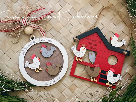 Chicken sale ornaments christmas