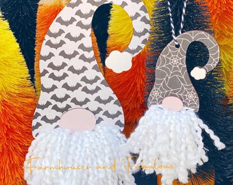 Macrame Halloween Gnome Ornament DIY Archivo SVG, Archivo láser, Archivo SVG Glowforge, Archivo del kit de adorno de Halloween, Archivo de Halloween