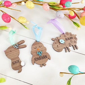 Easter Basket Tag| Personalized Easter Basket Charm | Easter Basket Personalized | Chick, Lamb, Bunny Tags | Easter Basket Name Tags