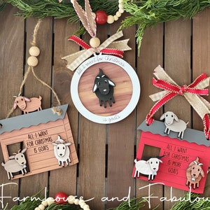 Ornement de Noël de chèvre SVG, ornement de chèvre, fichier laser d’ornement de Noël, Noël SVG, fichier laser, fichier SVG Glowforge, téléchargement numérique