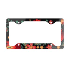 Floral Metal License Plate Frame | Car Decor, Unique Gift, Custom Accessory, Auto Enthusiast, Personalized Car Decor