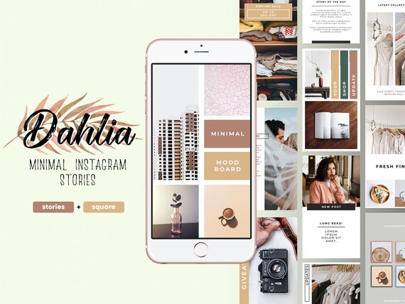 Dahlia Instagram Stories And Posts Template Social Media Templates Dahlia Instagram Stories And Posts Template Social Media Templates