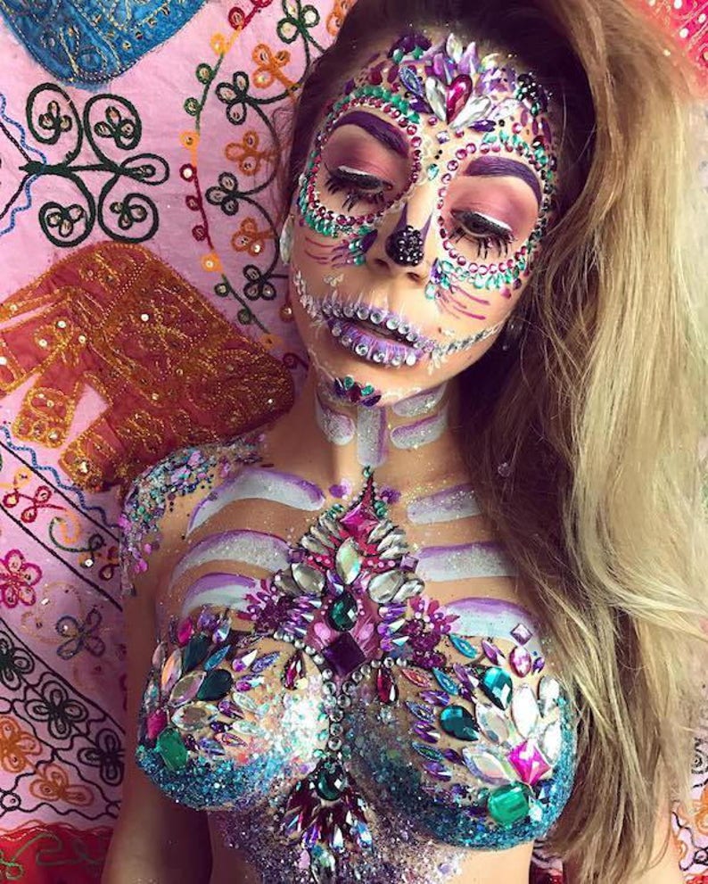 Luxury body gems boob jewellery sticker rainbow iridescent Etsy